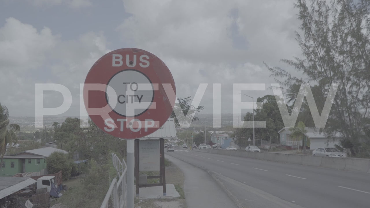 POV_Bus Stop Sign (To City)